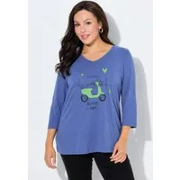 Ulla Popken T-Shirt Shirt Ciao Bella Classic V-Ausschnitt 3/4-Arm
