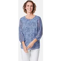 GOLDNER Klassische Bluse Chiffonbluse mit farbbrillantem Druck