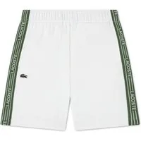 Lacoste Shorts Lacoste Kinder Shorts mit Logo-Seitenstreifen in Weiß