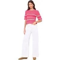 LIPSY T-Shirt Lipsy T-Shirt mit Rüschen + Lochstickerei, Regular (1-tlg)