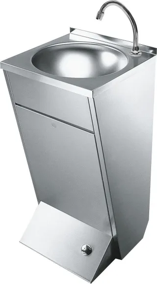 KWC Aquarotter Einzelwaschtisch, ANIMA, Edelstahl, 450x850x451 mm, Fußbetätigung, 2000057084 2000057084