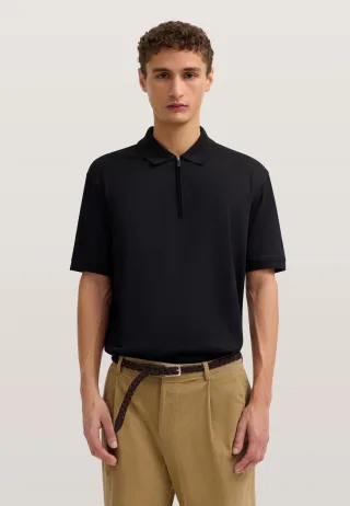 Bugatti Herren Poloshirt mit kurzem Reißverschluss
