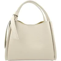 BRISE TASCHE Schultertasche Brise Echtleder Schultertasche in Beige – Mit Henkel & Crossbody Gurt (1-teilig, Tasche inkl. Schulterriemen), Abnehmbarer & verstellbarer Schulterriemen, Magnetverschluss