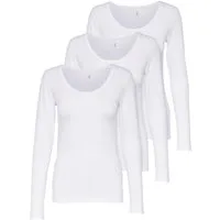ONLY Langarmshirt Live Love NEW Longsleeve (3-tlg., 3er Pack) Figur betont, elastische Baumwollqualität
