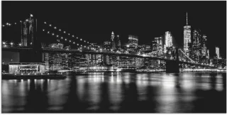 Artland Alu-Dibond-Druck "Manhattan Skyline & Brroklyn Bridge" Amerika 1 Stk. tlg. für Innen- und Außenbereich geeignet, Outdoorbild