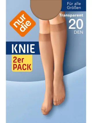 NUR DIE Damen Kniestrümpfe 20 DEN 2er Pack