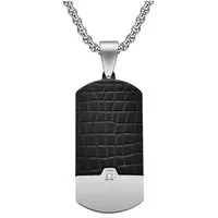 KARMA Kette mit Anhänger Herren Halskette Edelstahl Schwarz Silber Kette mit Anhänger (Geschenk für Ihn Herrenschmuck mit Geschenkbox, Edelstahlkette 60 cm Karabinerverschluss), Herrenhalskette Dog Tag Edelstahlhalskette modern