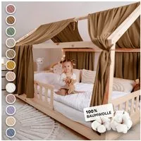 lilimaus Betthimmel Hausbett Himmel 2er-Set aus 100% Musselin - für Kinderbett (1-tlg), Set mit 2 abgestimmten Stoffbahnen - weich & schnell montiert