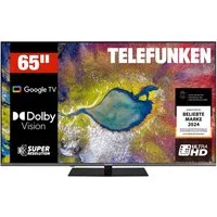 Telefunken D65U980B2CW LED-Fernseher (164 cm/65 Zoll, 4K Ultra HD, Google TV, Google TV, HDR Dolby Vision & Atmos, 6 Monate HD)