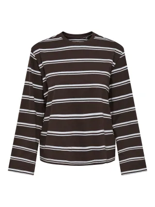 ONLY - ONLFREJA STRIPE L/S WIDE SLEEVE JRS Coffee Bean - Gr. - S