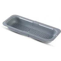 Bestlivings Küchensieb ausziehbar für Spülbecken, Kunststoff, lebensmittelecht, B20cm, L34-48,5 cm verstellbar, robust