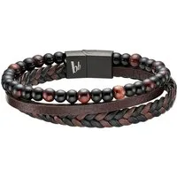 Bruno Banani Lederarmband Schmuck, mit Tigerauge (synth)
