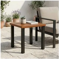 Tribesigns Beistelltisch Balkontisch, Outdoor Gartentisch mit Tischplatte in Holzoptik