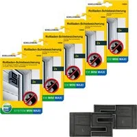 SCHELLENBERG Rollladensicherung gegen Hochschieben des Rollladens, System Mini und Maxi (Set, 10-tlg), Rollladen-Schiebesicherung, einbruchshemmend