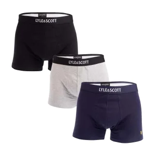 Lyle & Scott - "Devon" Boxershorts für Herren (3er-Pack) (Schwarz/Grau)