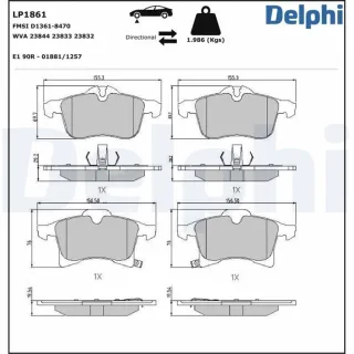Delphi Bremsbel?ge vorne Opel Adam Astra Combo Corsa Meriva Zafira