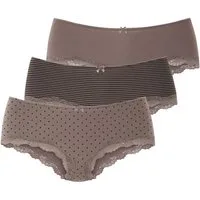 LASCANA Panty (3er-Pack) aus elastischer Baumwolle mit zarter Spitze