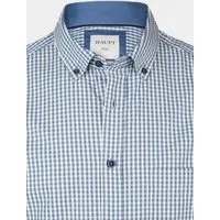 Haupt Langarmhemd Haupt Popelin Modern Fit Langarm Herrenhemd mit kariertem Muster in