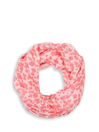 Tom Tailor - Loop-Schal mit Muster coral pink ginkgo minimal - Gr. - OS