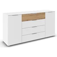 OTTO home Kombikommode Kommode Sideboard Schubladenkommode Schlafzimmerkommode ASTANA (Breite 160 cm / Höhe 81 cm, mit 4 Einlegeböden), 2-türig, 4 geräumige Schubladen, Kantengriff Alufarben MADE IN GERMANY