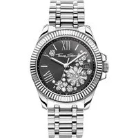 THOMAS SABO Quarzuhr DIVINE FLOWER WA0421-201-201-33MM, Armbanduhr, Damenuhr, Edelstahlarmband, Tag, Blumen, Zirkonia (synth)