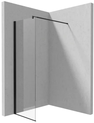 Neuesbad Dusche Wand WALK-IN Schwarz 60 CM mit Weissglas NB1DEKTSN86P1