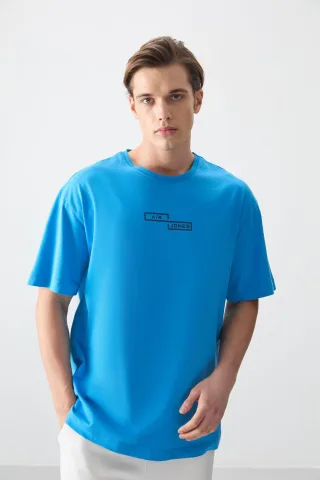 Übergröße Gedrucktes Baumwoll-T-Shirt