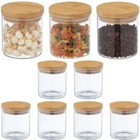 relaxdays Vorratsglas 9er Set Vorratsgläser mit Deckel 500 ml, Glas, (9-tlg)