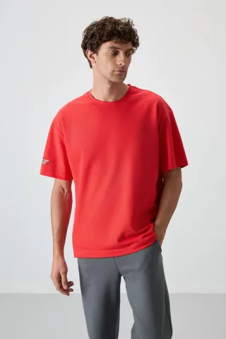 Übergröße Bedrucktes Rundhals-T-Shirt