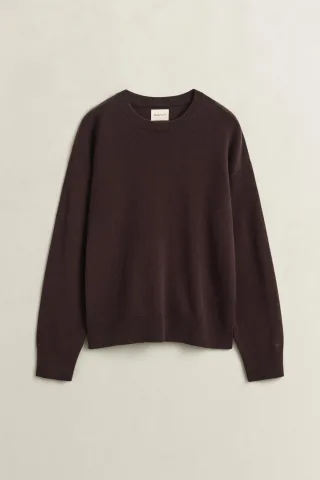 GANT - Superfine Lambswool Rundhalspullover DEEP BROWN - Gr. - M