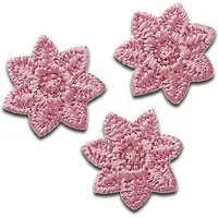 Mono-Quick Aufnäher Bügelbild, Aufbügler, Applikationen, Patches, Flicken, zum aufbügeln, PES, NY, RY, 3 Sternchen rosé - Größe: 1,5 x 1,5 cm