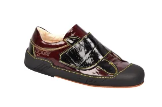 Eject 15625.1 PUZZLE Damen Slipper Echtleder in Rot Bordo/Schwarz, flacher Ab...