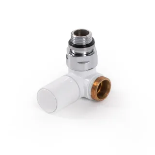 Terma Winkeleck-Regelventil CYLINDER GZ 1/2"-GZ 24-19 links, TGZRBI002, Weiß TGZRBI002