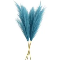Kunstpflanze Pampasgras XXL Kunstblume Großes Künstliches Pampasgras Petro Blau Pampas gras, Layba, Höhe 100 cm, 3 Stiele Pampa Petrol Blau