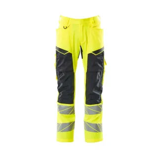 MASCOT Herren Hose mit Knietaschen ACCELERATE SAFE Hi-vis Gelb / Schwarzblau 50 - 19579-236-17010-82C50