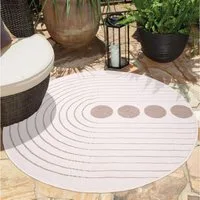 Carpet City Outdoorteppich DUO RUG 5739, rund, Höhe: 5 mm, Wendeteppich Wetterfest In- & Outdoor, Balkon, Terrasse, Wohnzimmer
