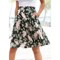 Buffalo Sommerrock mit Paperbag-Bund und Blumenprint luftiger Midirock mit Taschen, kniefreier Jerseyrock mit Blumenmuster