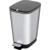 Curver Mülleimer CHIC BIN STYLE Abfallbehälter M [25L], silber Mülleimer Kunststoff