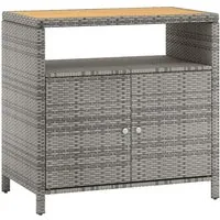 COSTWAY Garten-Geräteschrank, BxT: 90x53 cm, outdoor, Holz & Rattan, wetterfest, 90x53x86cm