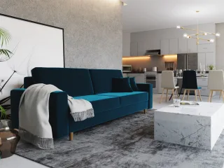 Sofa 3-Sitzer BELLA mit Schlaffunktion Türkis