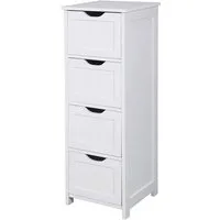 Woltu Kommode, Badezimmerschrank mit 4 Schubladen, Mehrzweckschrank 30x82x30 cm