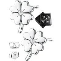 Limana Paar Ohrstecker Glücks Kleeblatt Mädchen Ohrringe 925 Silber Geschenk Schmuck (Kinder Silberschmuck inkl. Dose), Ostern Weihnachten Geburtstag Einschulung Schulanfang