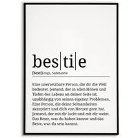 Tigerlino Poster Bestie Definition Beste Freundin Geschenk Freundinnen