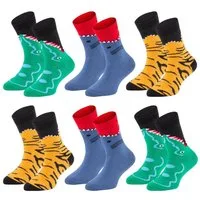 TippTexx 24 Socken 6 Paar bunte Kindersocken, sanfte Baumwolle, für Mädchen & Jungen (6 Paar) handgekettelte, weiche Naht