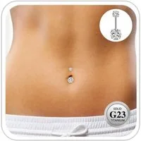 LuxusKollektion Bauchnabelpiercing Titan Bauchnabelpiercing Gold Silber Stablänge Belly Piercing 14G 12MM