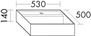 Burgbad Keramik Aufsatz-Waschtisch alpinweiss 140x530x500 Alpinweiss, SFBE053C0001 SFBE053C0001