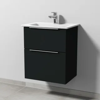 Sanipa 3way Waschtischunterbau zu Ideal Standard Connect Air Waschtisch mit 2 Auszügen, Vulkan-Matt UP6401V