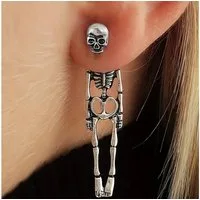 Adelia´s Paar Ohrhänger Halloween Schmuck Ohrringe Ohrstecker Skelett aus Acryl, Weihnachtsschmuck Halloween Schmuck Ohrstecker Skelett aus Acryl