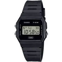 CASIO TIMELESS COLLECTION Chronograph F-91WB-1AEF, Quarzuhr, Armbanduhr, Damenuhr, Herrenuhr, Digitaluhr, Resinarmband