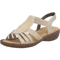 Rieker Sandale Sommerschuh, Schlupfschuh, Sandalette mit praktischen Gummizügen